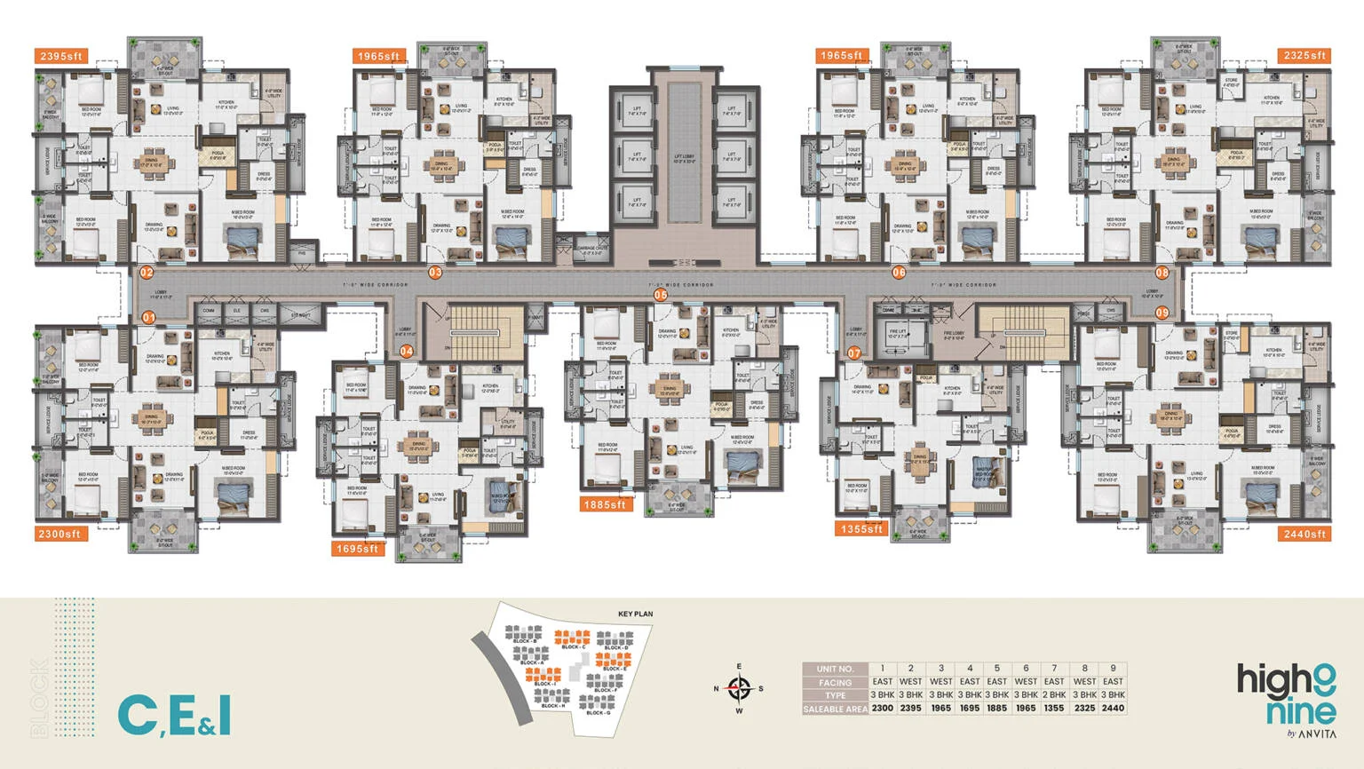 3 BHK  1681 - 2192 SqFt